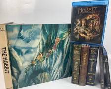 J. R. R. Tolkien Collectors Lot! Includes Original Three Lord of The Rings Movies and All Three Hobbit Movies! Also Includes 1977 The Hobbit, Or There and Back Again, by J. R. R. Tolkien Published by Harry N. Abrams New York

