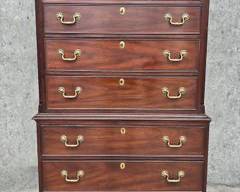 Beautiful Kittinger 2 Piece Tall Chest Fancy Brass Incised Pulls
