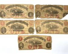 1862 ANTIQUE ORIGINAL Virginia Treasury $1 Banknotes
