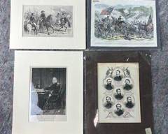 Lot of 4 Civil War Prints & Engravings, Matted but NOT Framed
