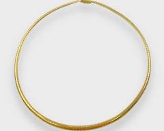 Fine Italian 14K 585 Yellow Gold 16 Omega Necklace
