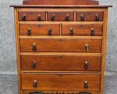 Antique Dovetailed 8 Drawer Chest Dresser Folk Art
