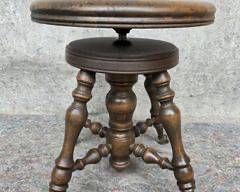 Antique Piano Stool ball and Claw Foot
