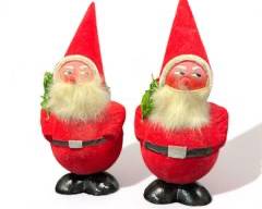 Two Vintage West German Candy Container Figural Christmas Santa Claus
