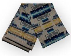 PENDLETON Wool Southwest Grey/Blue Print Winter Scarf.
