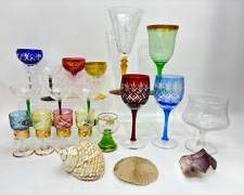 Fine CUT TO CLEAR BOHEMIAN STYLE CRYSTAL GLASSWARE COLLECTABLE GOBLETS
