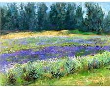 Silvia Trujillo Mountainside Lavender Original Painting Oil on Canvas
