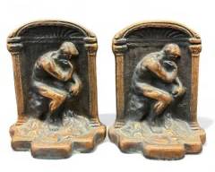 Pair of Vintage Copper The Thinker Bookends
