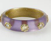 Designer Alexis Bittar Lavender Lucite Studded Bangle Bracelet
