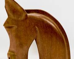 Hand Carved Wooden Mid Century Modern Style West Indies Mahogany Horse Bookend
