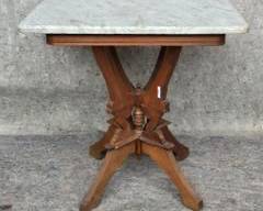 Antique Marble Top Side Table
