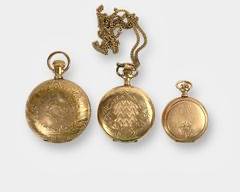 3 Vintage Non-Working Pocket Watches: 2 Elgin & 1 Locust.
