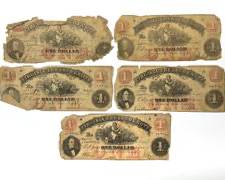 1862 ORIGINAL ANTIQUE Virginia Treasury $1 Banknotes
