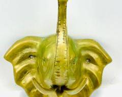 Vintage Brass Elephant Wall Hook
