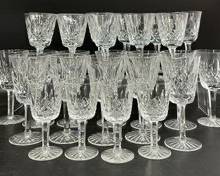 FINE WATERFORD CRYSTAL LISMORE SET OF 23 and 4 smaller LISMORE Goblets
