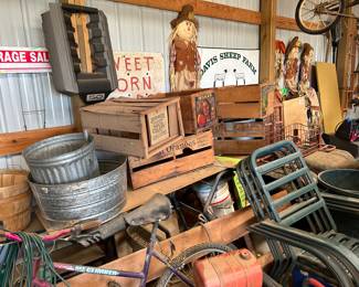 Crates and galvanized