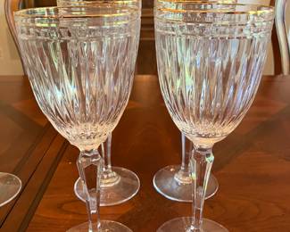 Waterford Hanover  gold rim glassesc