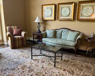 Ethan Allen petite iron coffee table 