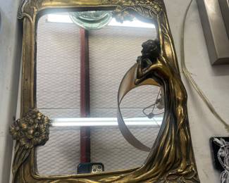 Art nouveau tabletop mirror 