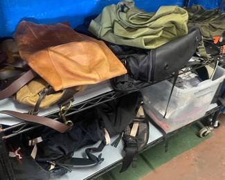 Too many hiking, camping, cycling, hunting backpacks, bags, equipment 