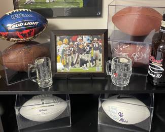 Signed footballs and pictures. 