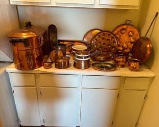Large copper pot collection
