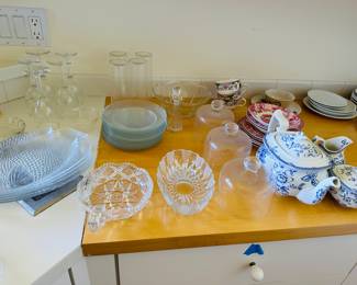 Blue and white Clifton Spode tea set