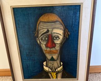 "A Sad Clown" by Bernard Buffett 23" w x 28" t