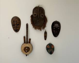 Various travel souvenir masks