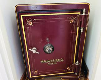 Vintage York Safe & Lock Co. safe 21" d x 32.5" t x 22"d