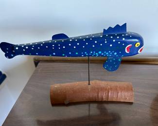 Signed Carey hand-painted fish