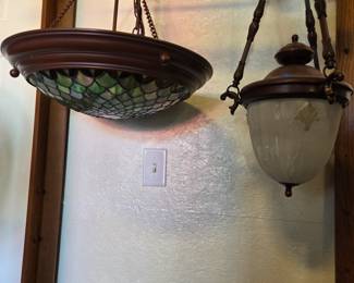 Stained glass hanging light