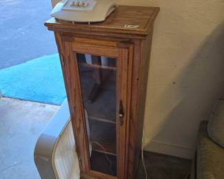 Small oak display cabinet 