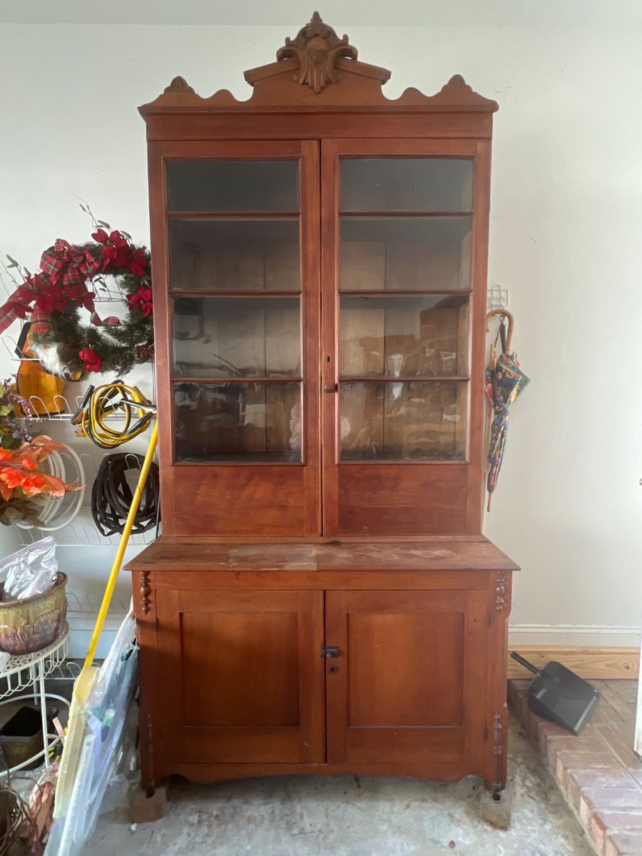 Cherry Step back cabinet circa mid 1800's made in W. Va by local furniture maker.