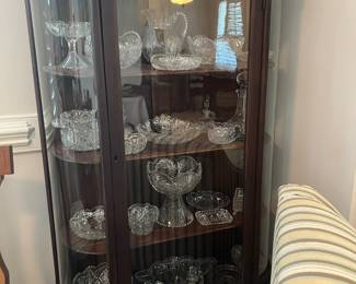 Antique china cabinet-Collection of brilliant cut glass