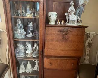Oak side by side cabinet with desk