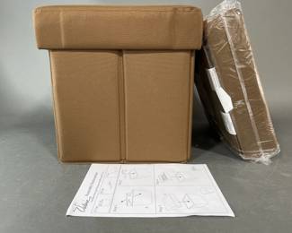 Lot 4 | 2 Outdoor Storage Ottomans w/Reversible Trays
