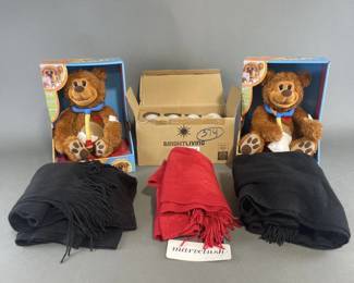 Lot 141 | Rechargeable LED Bulbs and Plush Bears/Blankets
