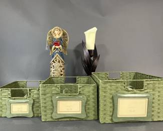 Lot 52 | 2 Candle Holders & 3 Photo Frame Baskets
