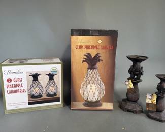 Lot 66 | Glass Pineapple Luminaries, Lantern, & More!
