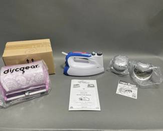 Lot 104 | CD Cases, Eurosteam Iron and LED Lights
