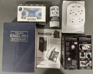 Lot 172 | Mini Drone, Book Safe, LED Worklight & Outlet
