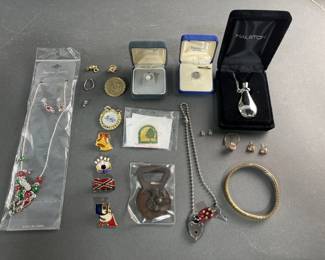 Lot 245 | Sterling Silver Tie Pin & Costume Jewelry
