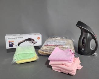 Lot 221 | Rowenta Steamer, Microfiber Cloths, & More!
