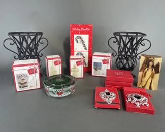 Lot 40 | Steel Vase and Christmas Gifts/Decorations
