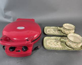 Lot 31 | Cook’s Essentials Dual Skillet & Bowls & Plates
