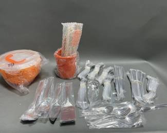 Lot 120 | Ribbon Crest Silverware Set and Kitchenware
