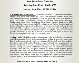 Mary Alice Johnson Sale Bill