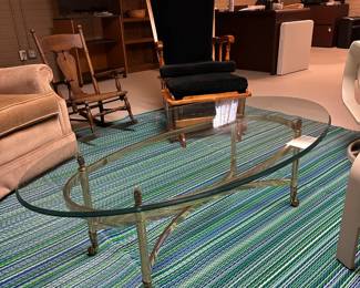 Glass Top Gold Base Coffee Table 