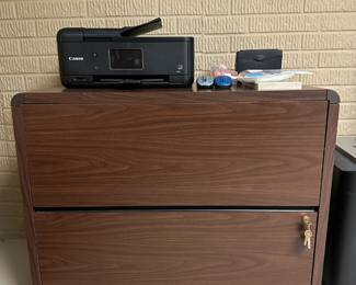 Vintage Wood Filing Cabinet 